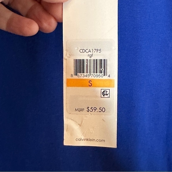 CALVIN KLEIN LOGO T-SHIRT DRESS SZ S BLUE - Picture 5 of 11